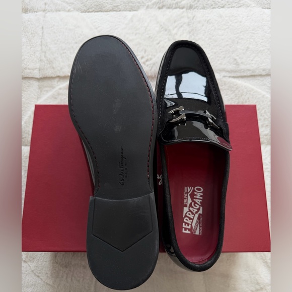 NEW! $895 Salvatore Ferragamo Grandioso-2 Patent Leather Gancini Loafers 11.5 - Picture 7 of 10